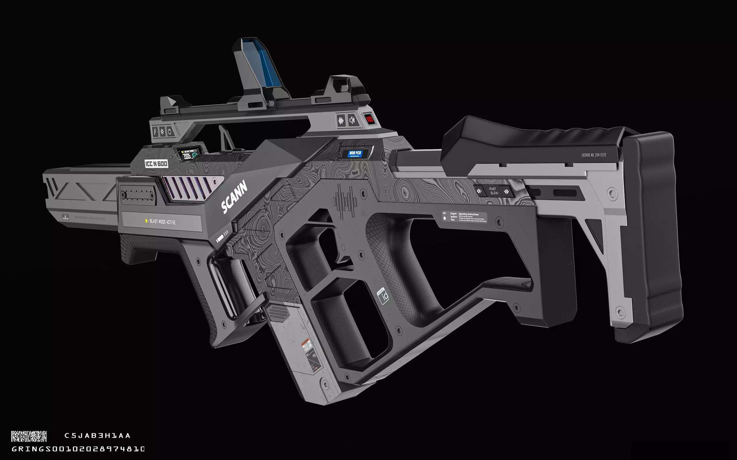 SCANN Weapon Concept Free low-poly 3D model_0