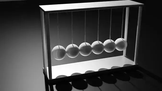 ball clock  metall quartz 3D model