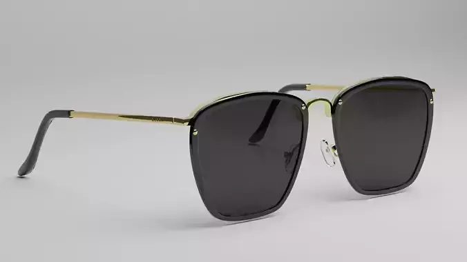 Gucci Square Golden Black Glasses