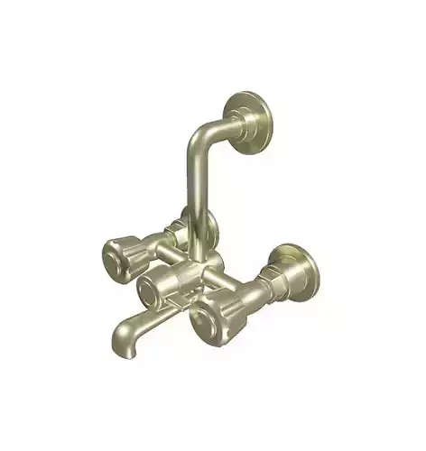 Classic Brass Shower Faucet Low-poly 3D model