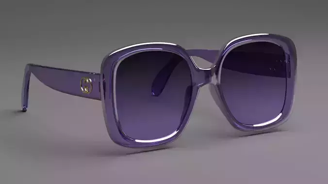 Gucci Purple Square Large Sunglasses