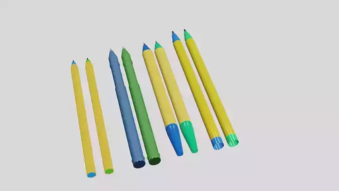 pack of blue and green pens