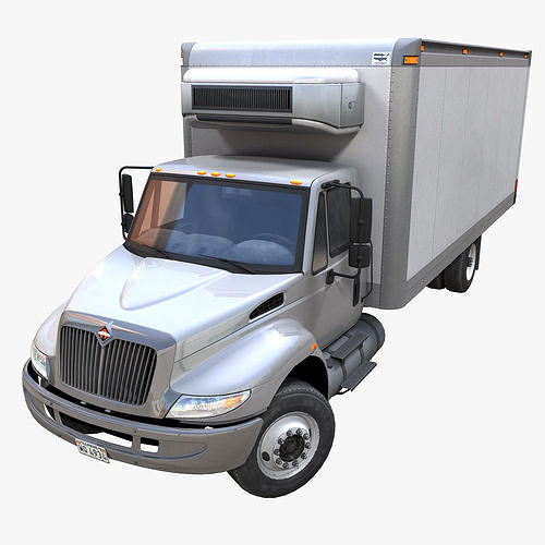 Industrial box truck Low-poly 3D model