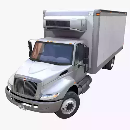 Industrial box truck Low-poly 3D model