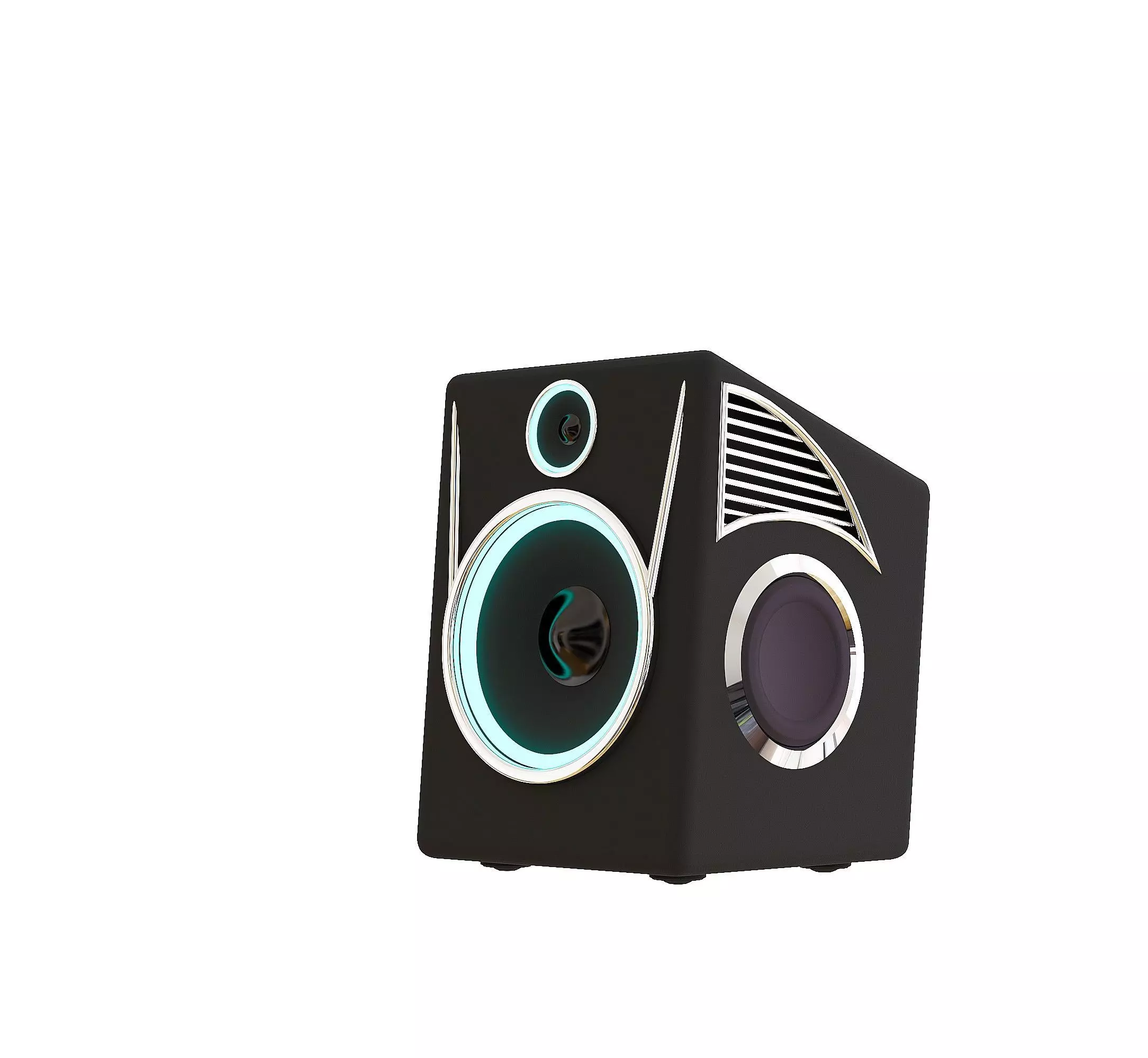 high-frequency modern loudspeaker with illumination 3D model