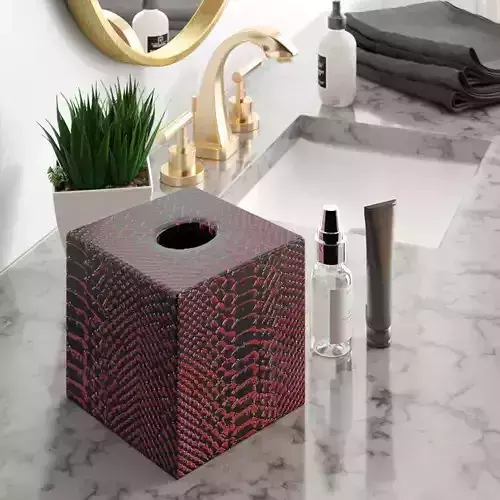Ruth Genuine Leather Tissue Box Cover 3D model