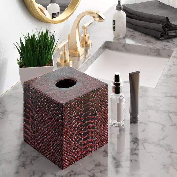 Ruth Genuine Leather Tissue Box Cover 3D model_0