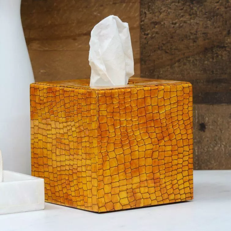 Eva Genuine Leather Tissue Box Cover 3D model_0