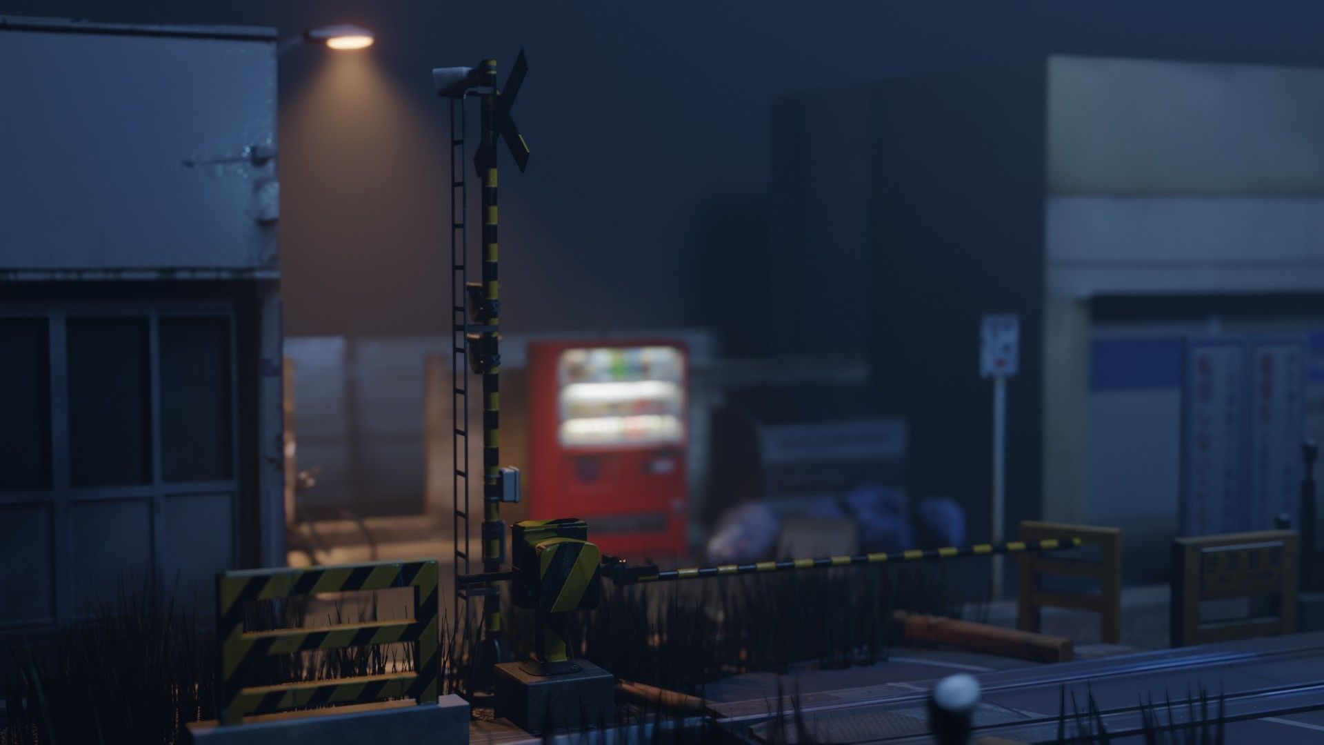 Japanese Train Station Japanese Low-poly 3D model_18