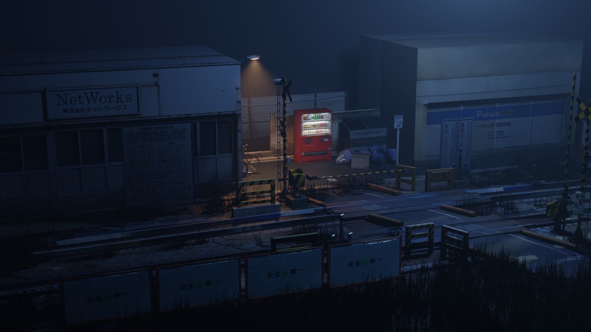 Japanese Train Station Japanese Low-poly 3D model_3