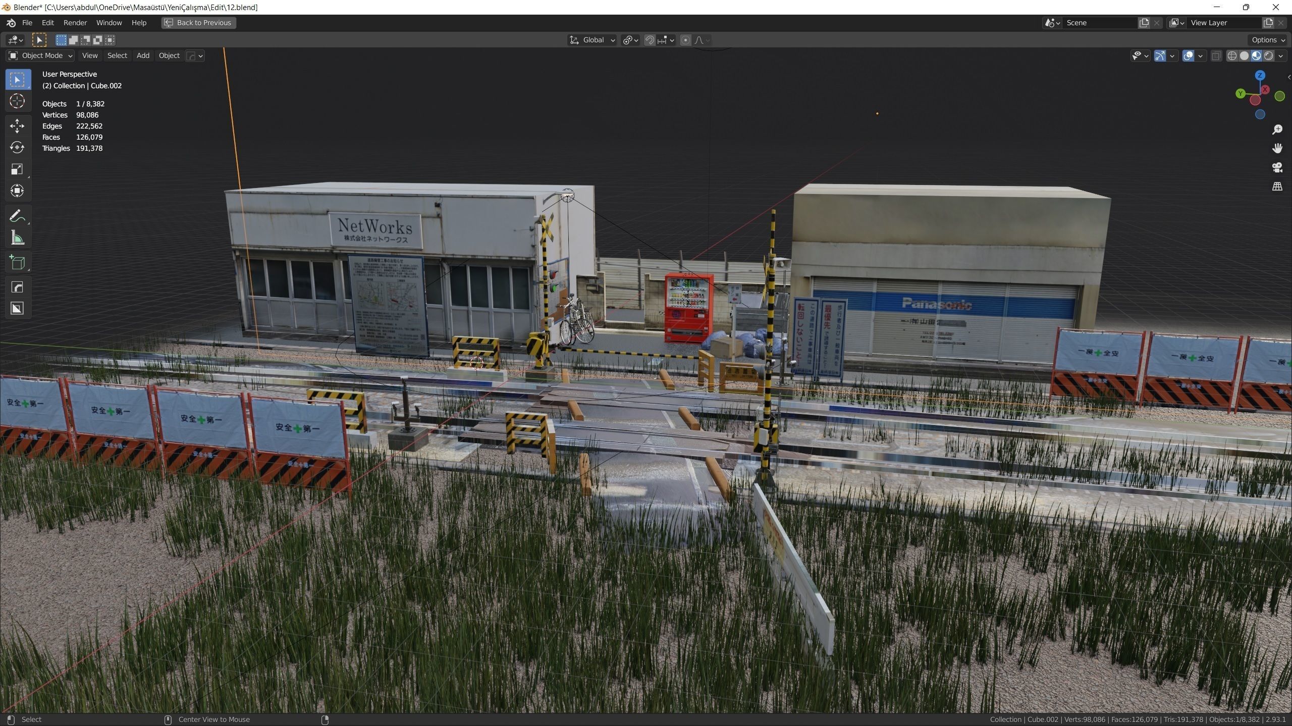 Japanese Train Station Japanese Low-poly 3D model_9