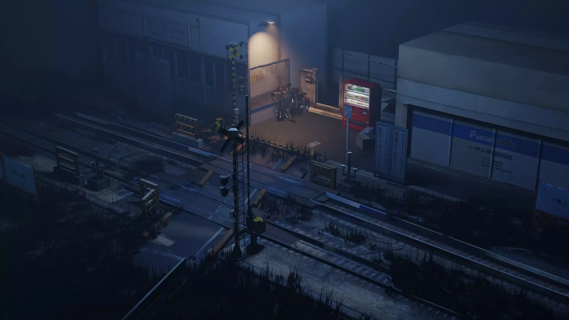 Japanese Train Station Japanese Low-poly 3D model_0