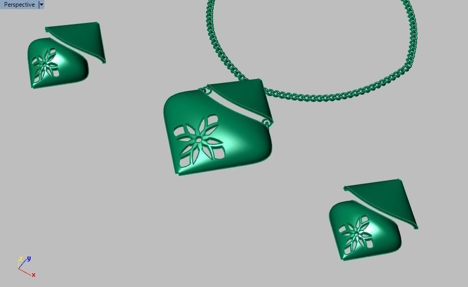 women set earrings and pendant 3D print model_11