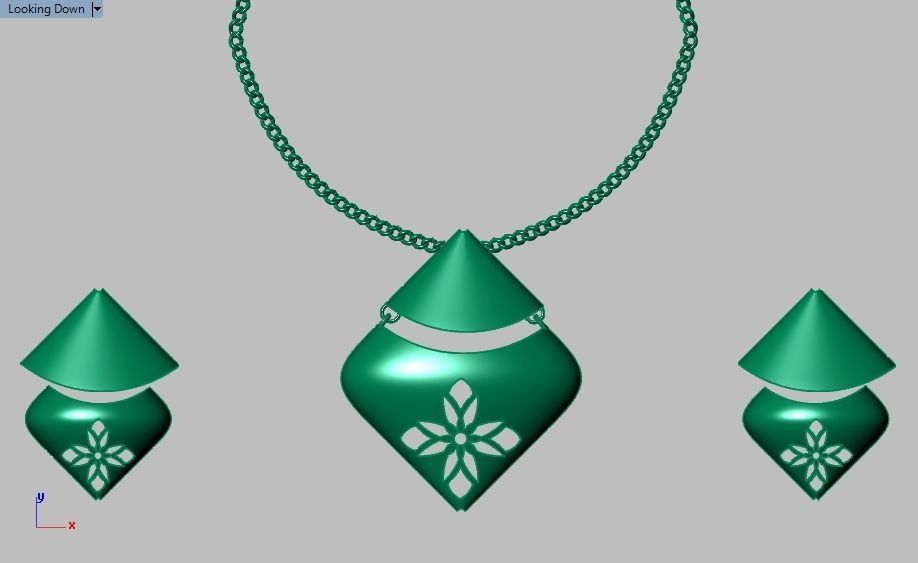 women set earrings and pendant 3D print model_10