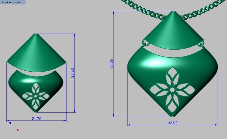 women set earrings and pendant 3D print model_8