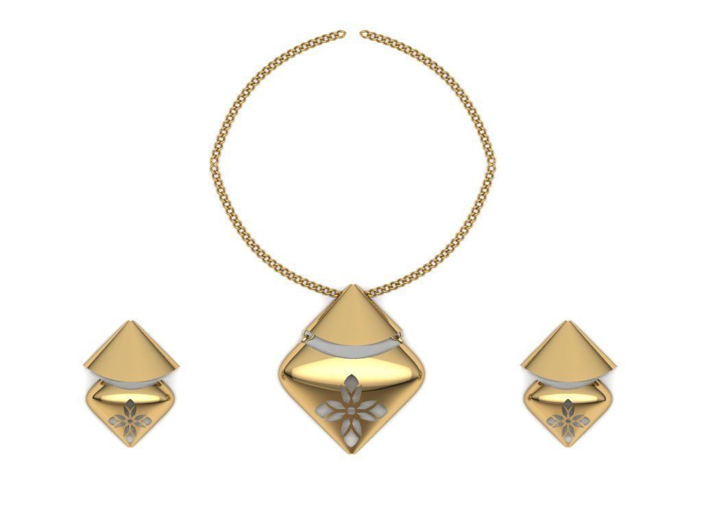 women set earrings and pendant 3D print model_22