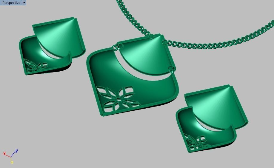 women set earrings and pendant 3D print model_15