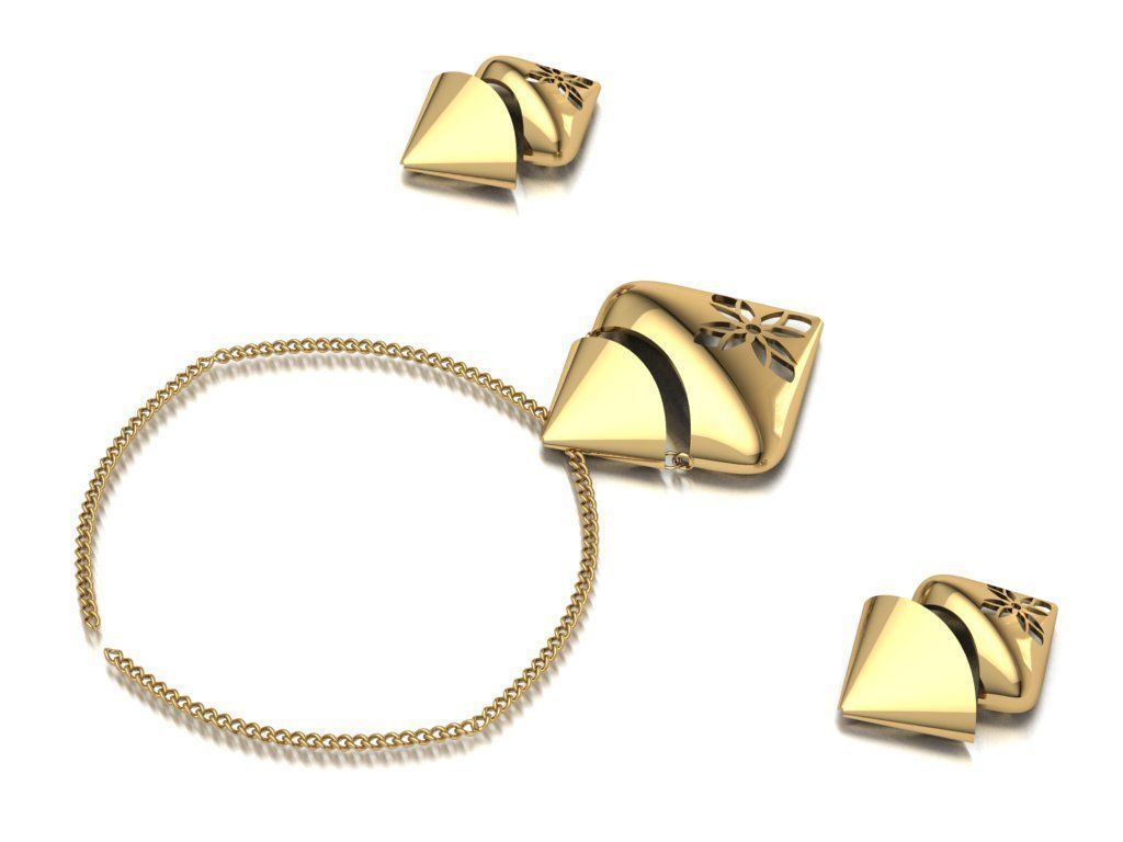 women set earrings and pendant 3D print model_23