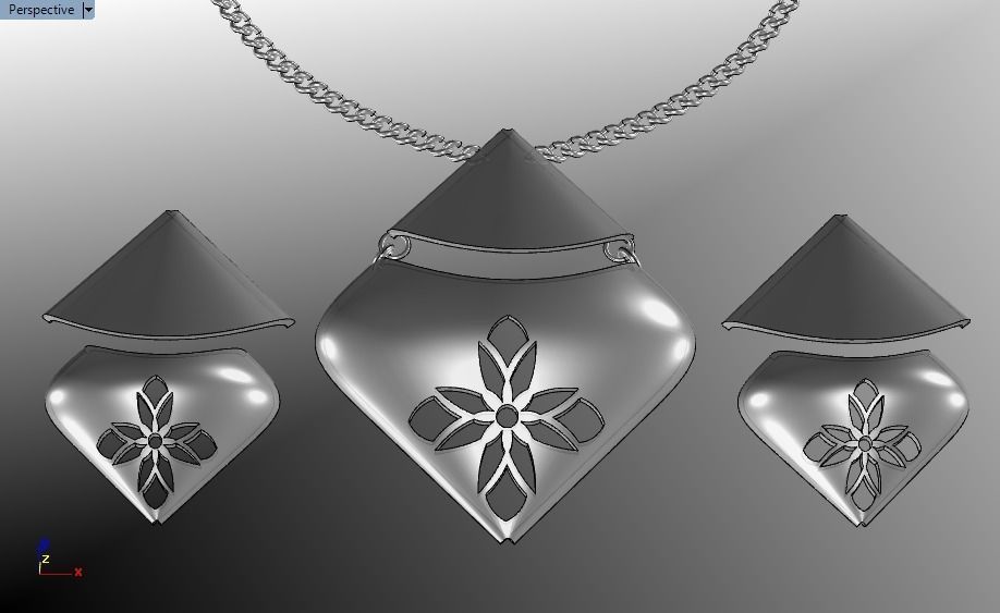 women set earrings and pendant 3D print model_19