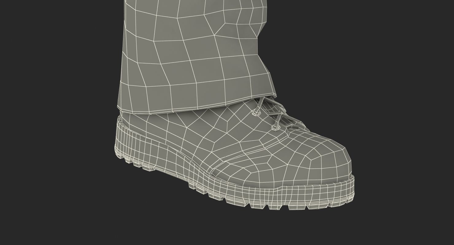 Worker With Hardhat Walking Pose 3D model_24