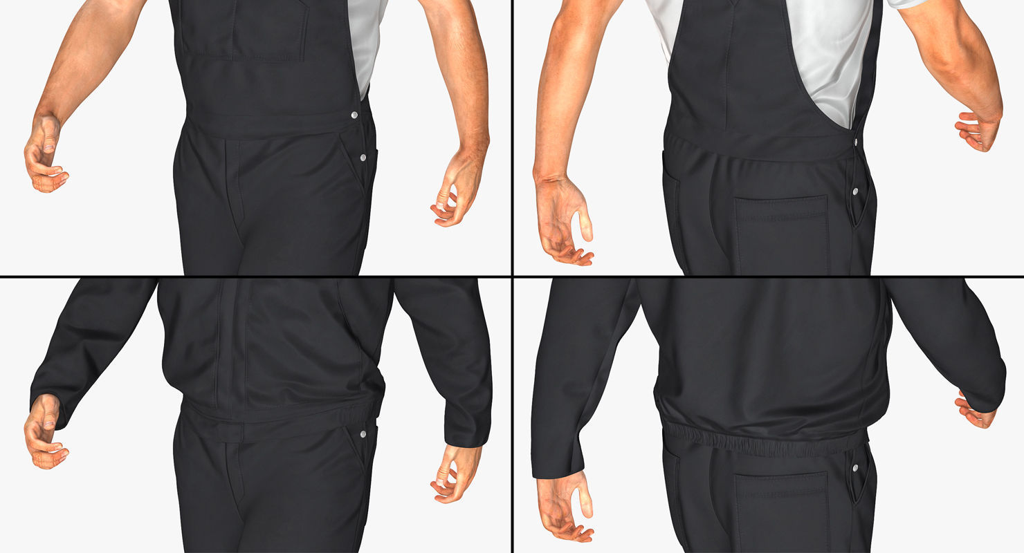 Worker With Hardhat Walking Pose 3D model_9