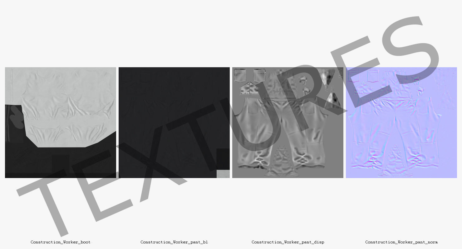 Worker With Hardhat Walking Pose 3D model_16