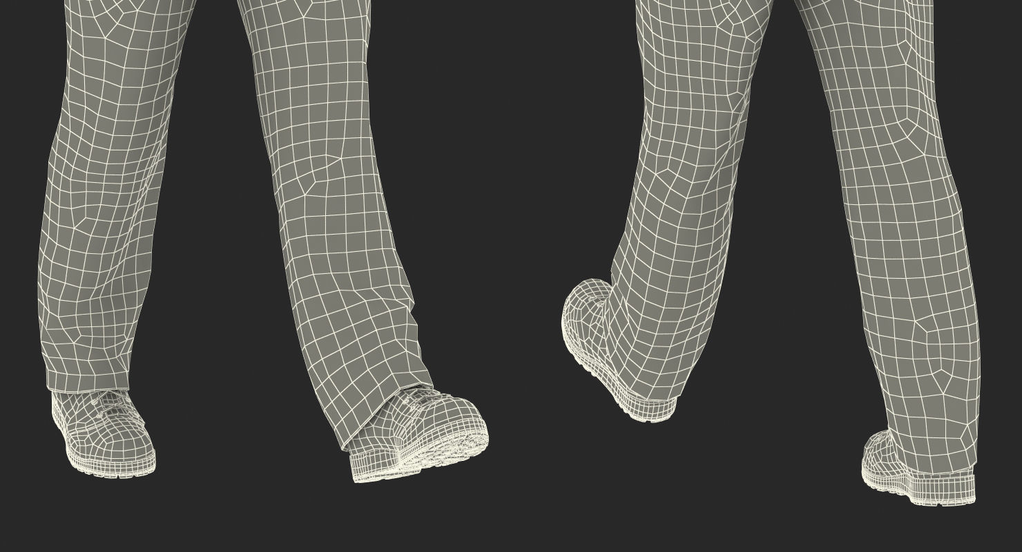 Worker With Hardhat Walking Pose 3D model_23