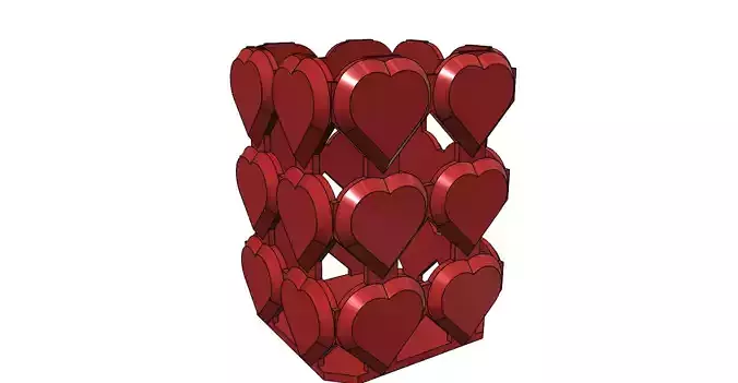 Pencil Holder Hearts easy print