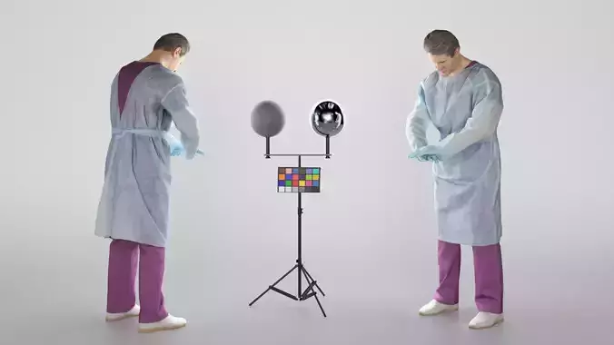Male doctor performing CPR 351 Low-poly 3D model