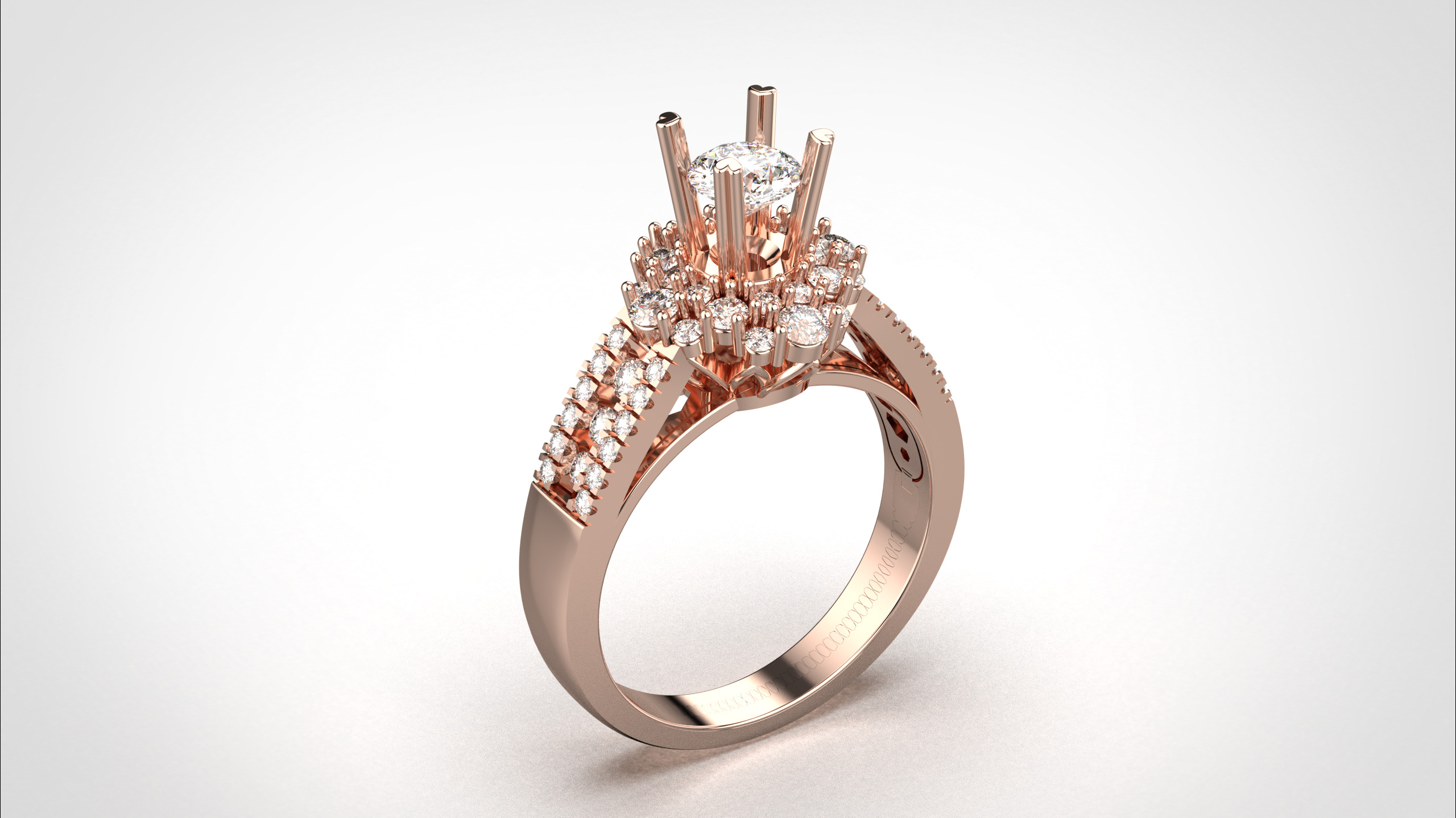 Engagement ring 3dm stl obj detail 3D print model R012 3D print model_16