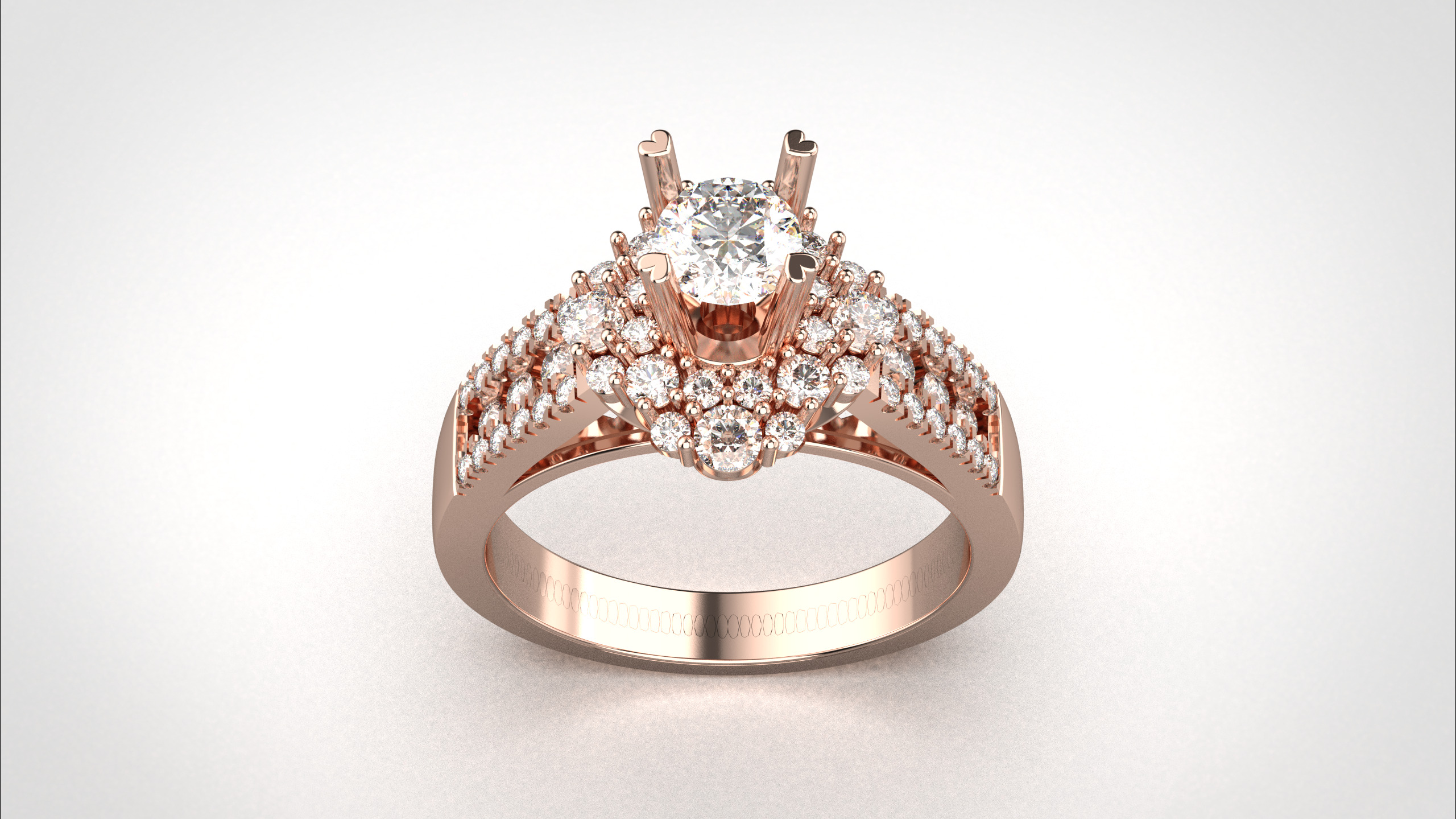 Engagement ring 3dm stl obj detail 3D print model R012 3D print model_17