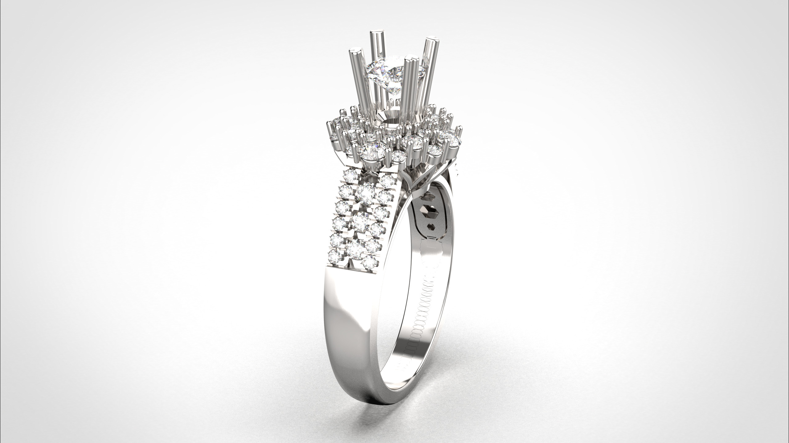 Engagement ring 3dm stl obj detail 3D print model R012 3D print model_4