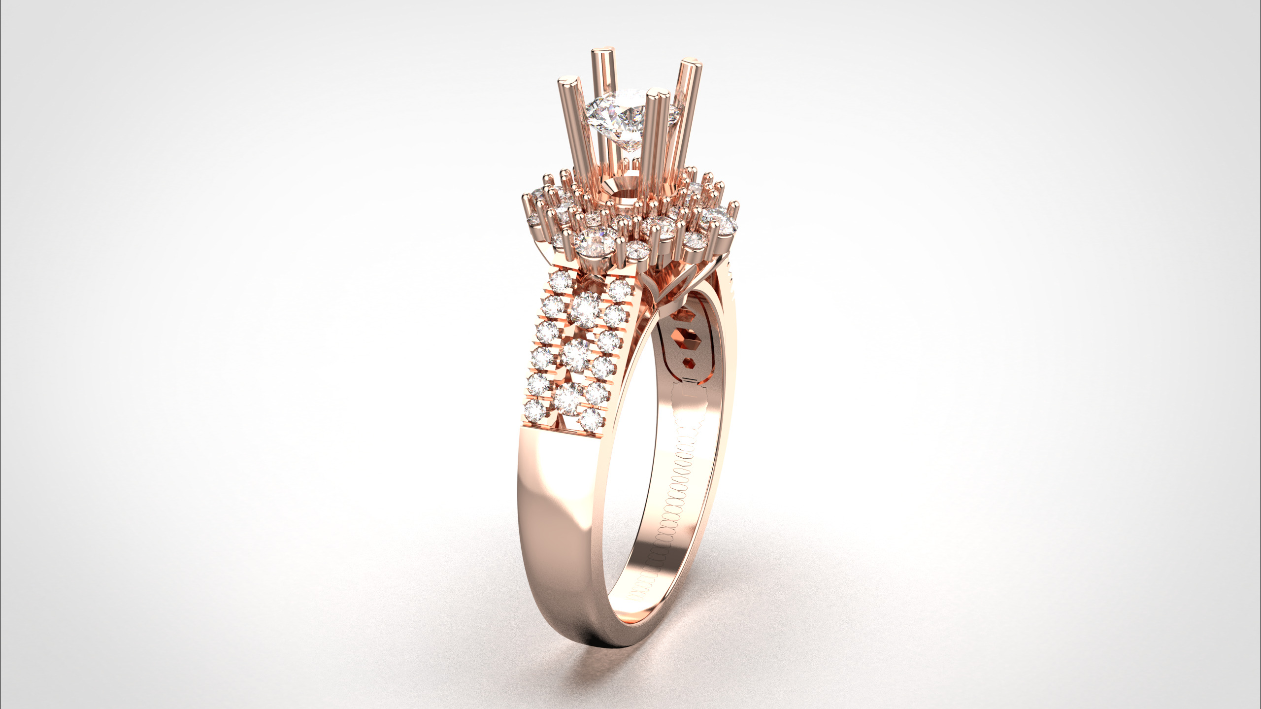 Engagement ring 3dm stl obj detail 3D print model R012 3D print model_18