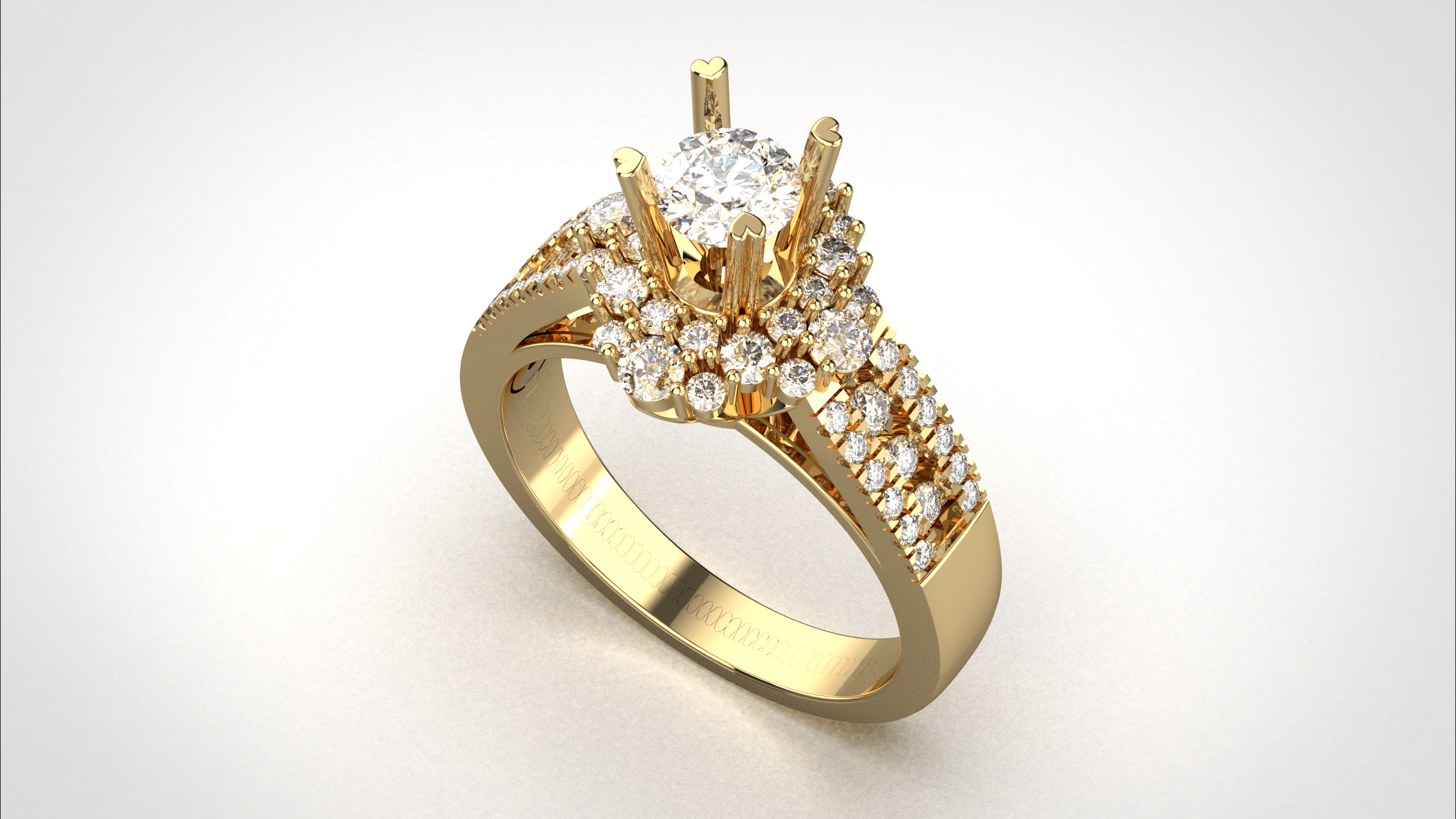 Engagement ring 3dm stl obj detail 3D print model R012 3D print model_8