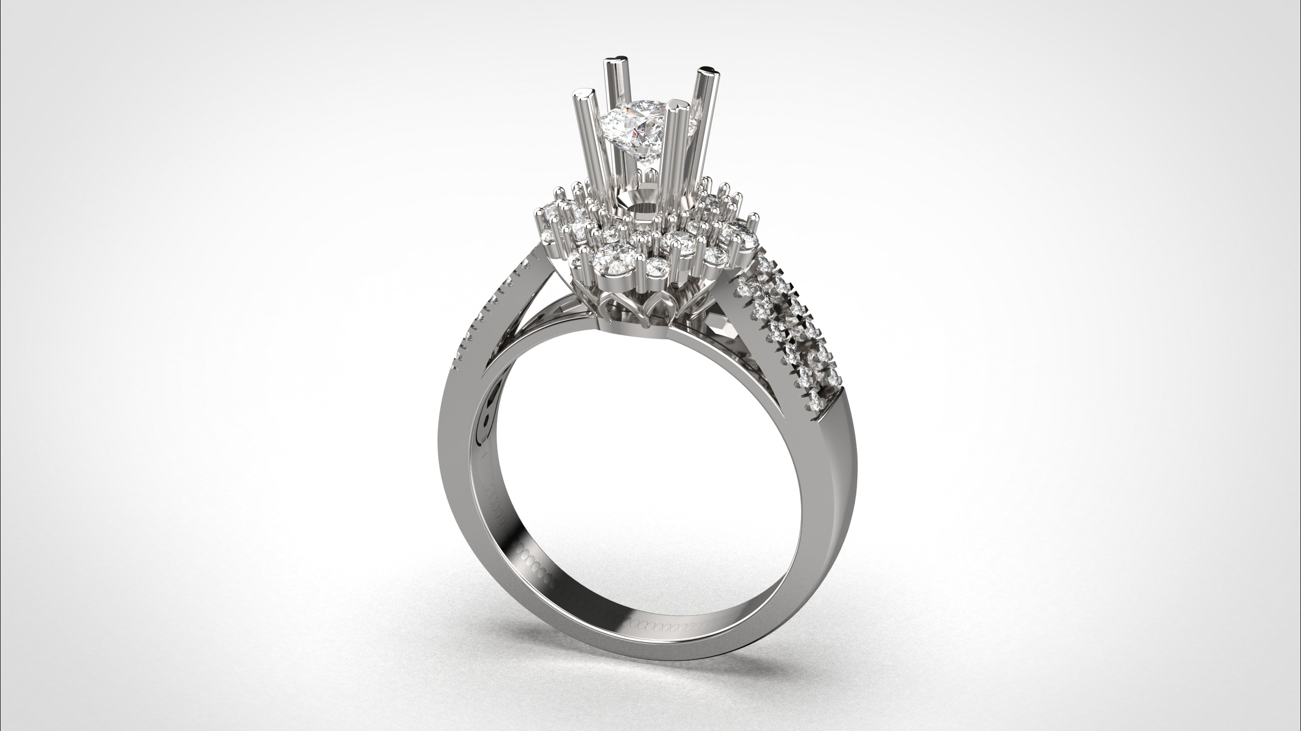 Engagement ring 3dm stl obj detail 3D print model R012 3D print model_5