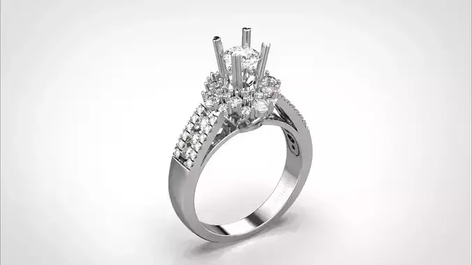 Engagement ring 3dm stl  obj detail 3D print model R012