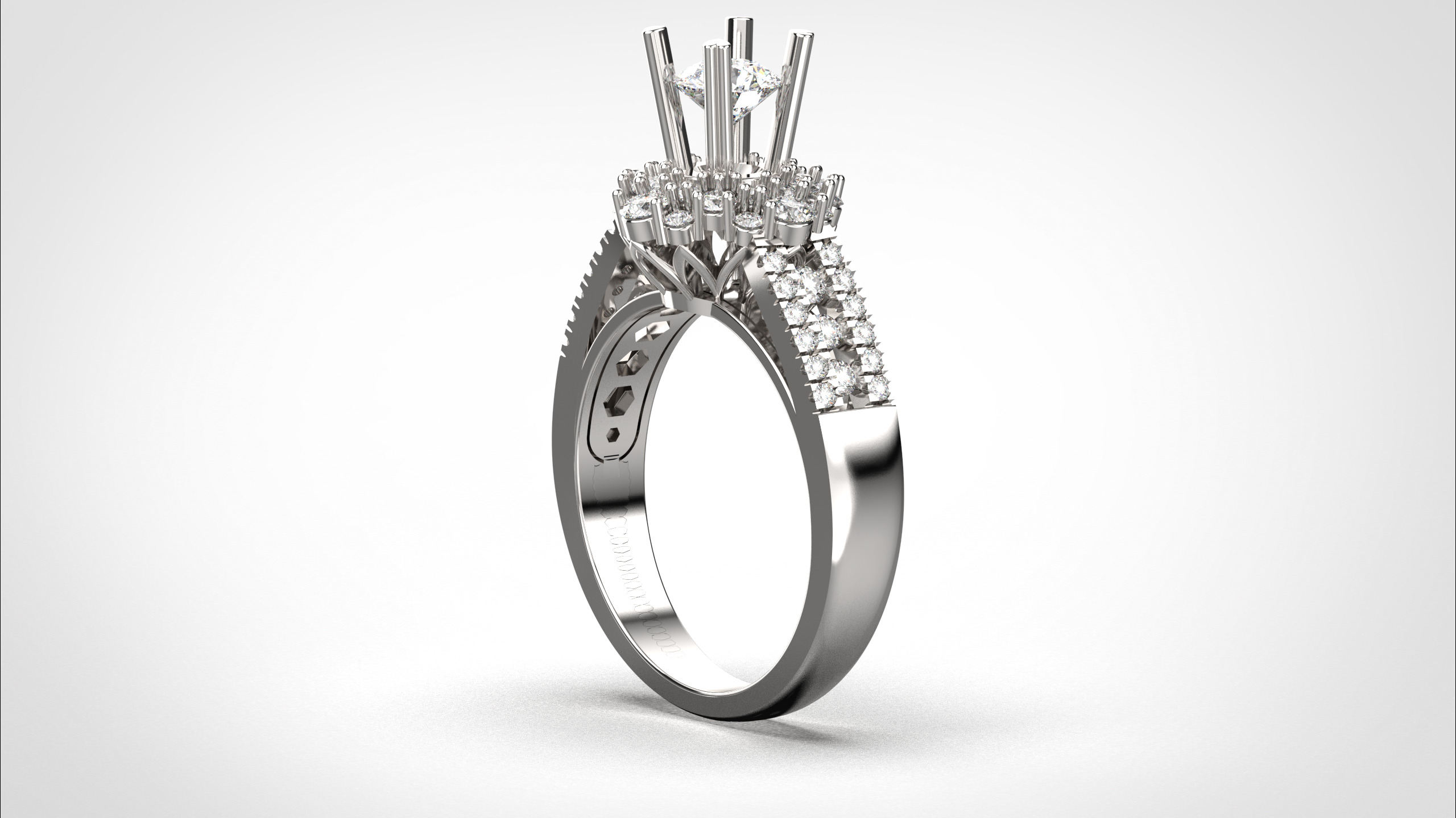 Engagement ring 3dm stl obj detail 3D print model R012 3D print model_6