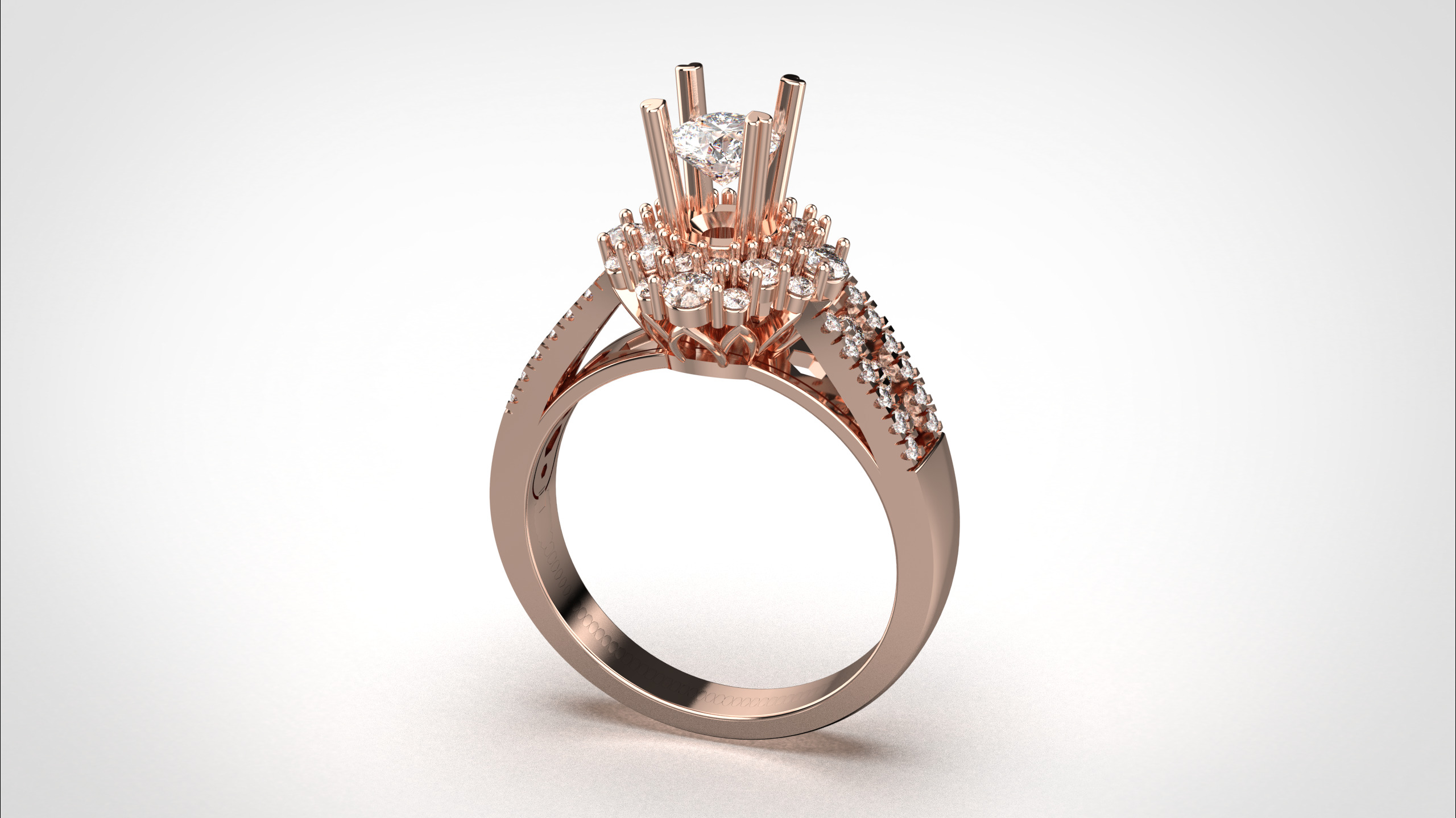 Engagement ring 3dm stl obj detail 3D print model R012 3D print model_19