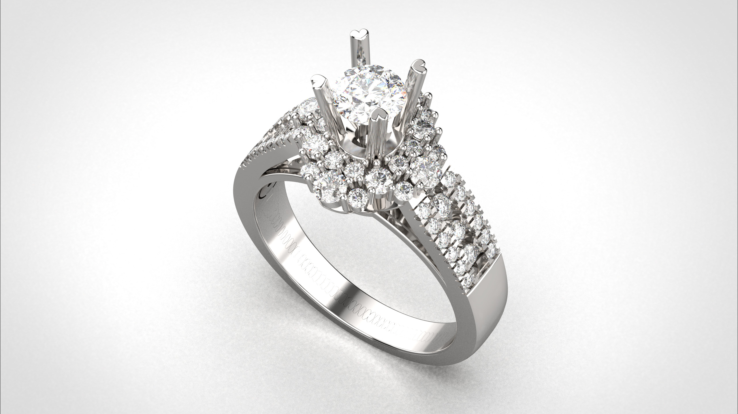 Engagement ring 3dm stl obj detail 3D print model R012 3D print model_2