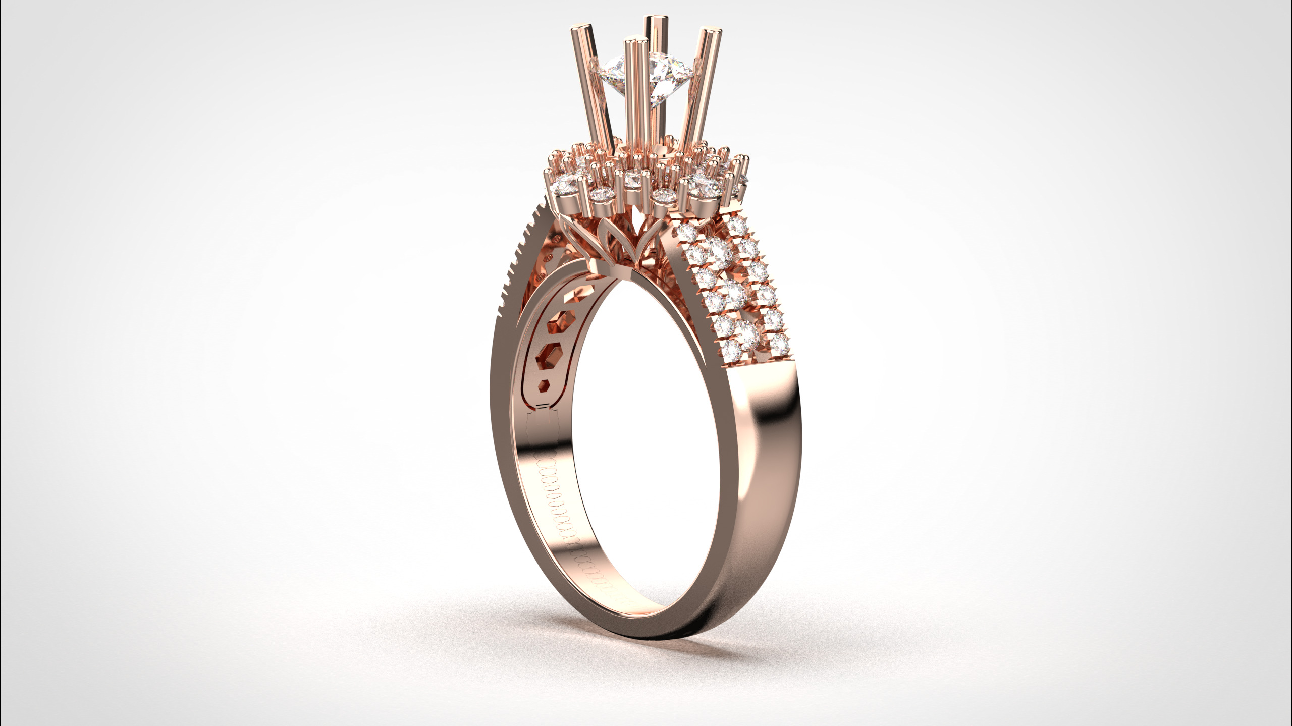 Engagement ring 3dm stl obj detail 3D print model R012 3D print model_20