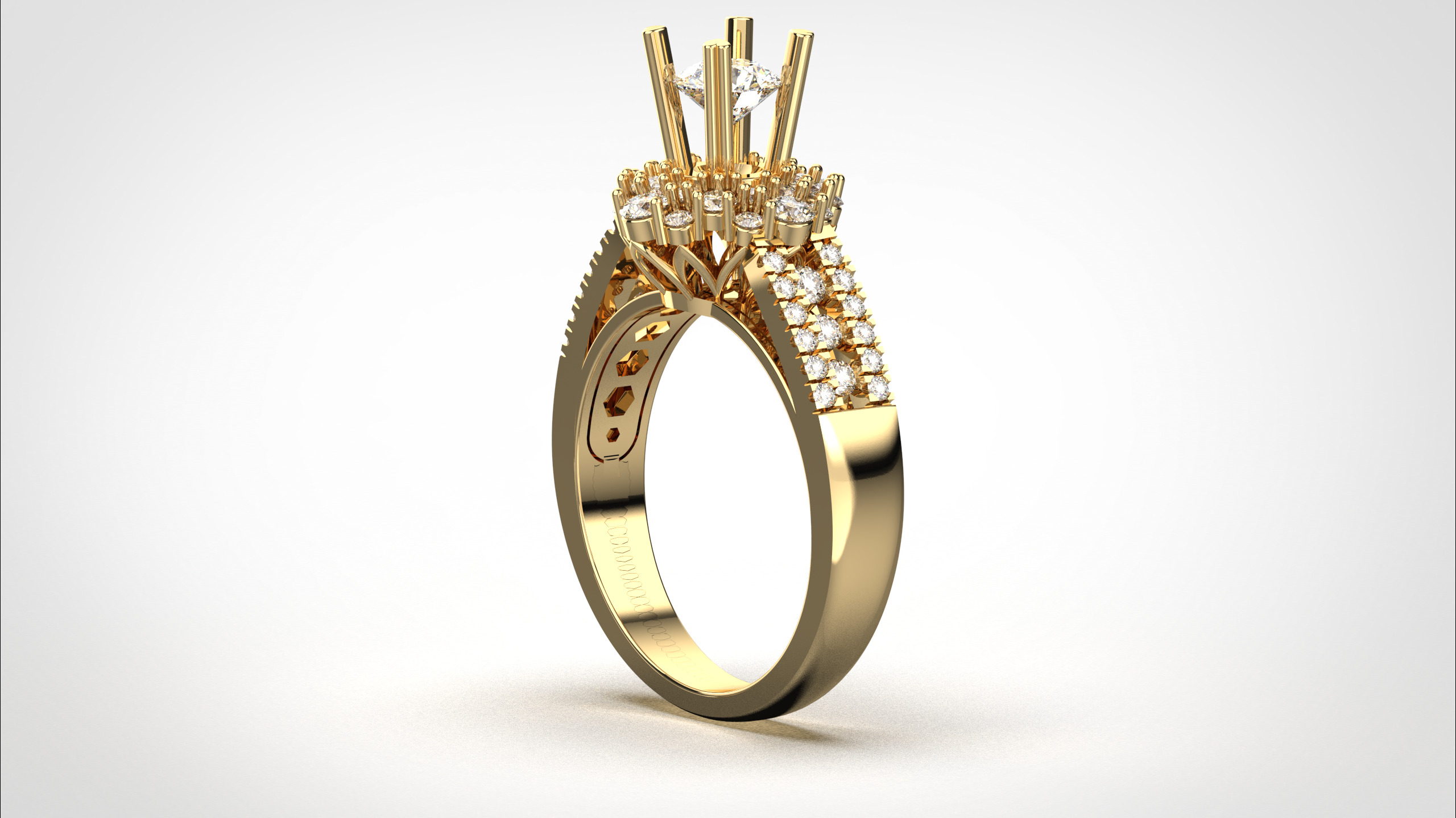 Engagement ring 3dm stl obj detail 3D print model R012 3D print model_13