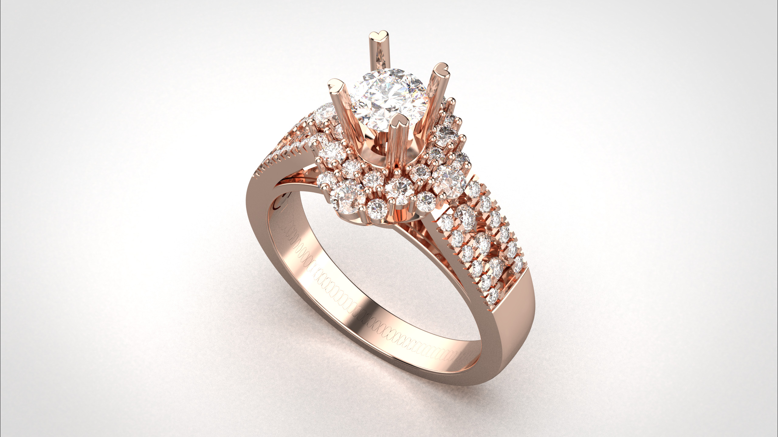Engagement ring 3dm stl obj detail 3D print model R012 3D print model_15