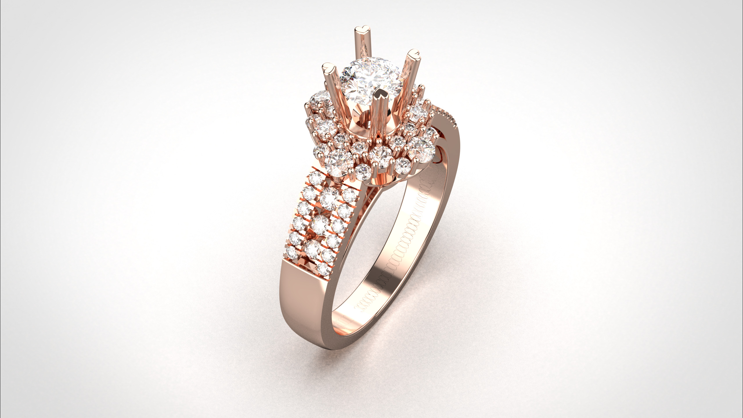 Engagement ring 3dm stl obj detail 3D print model R012 3D print model_14