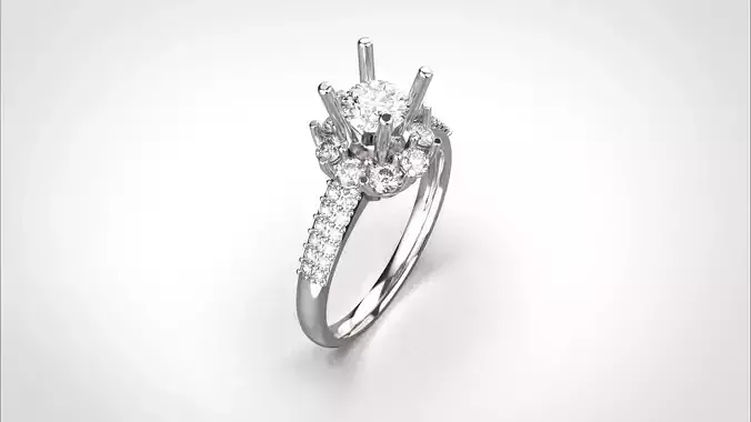 Engagement ring 3dm stl  obj detail  3D print model R013