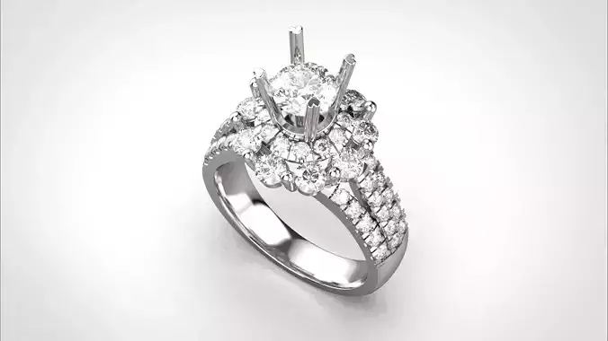 Engagement ring 3dm stl  obj detail  3D print model R014