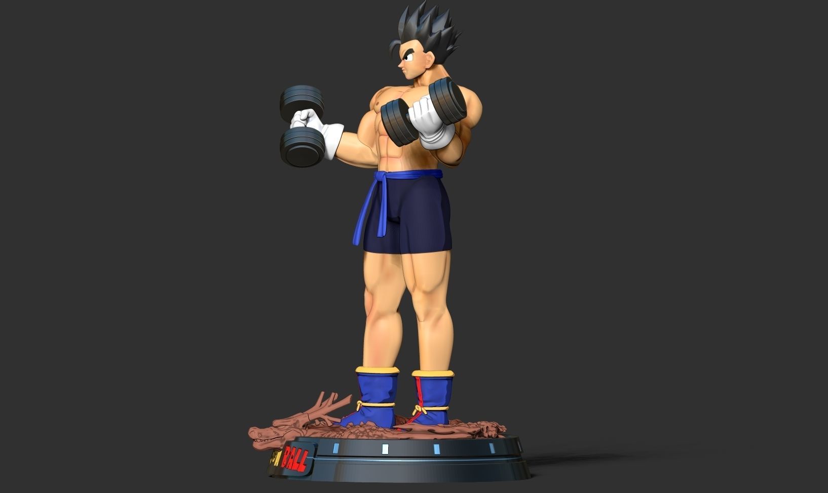 Gohan with gym 3D print model_9