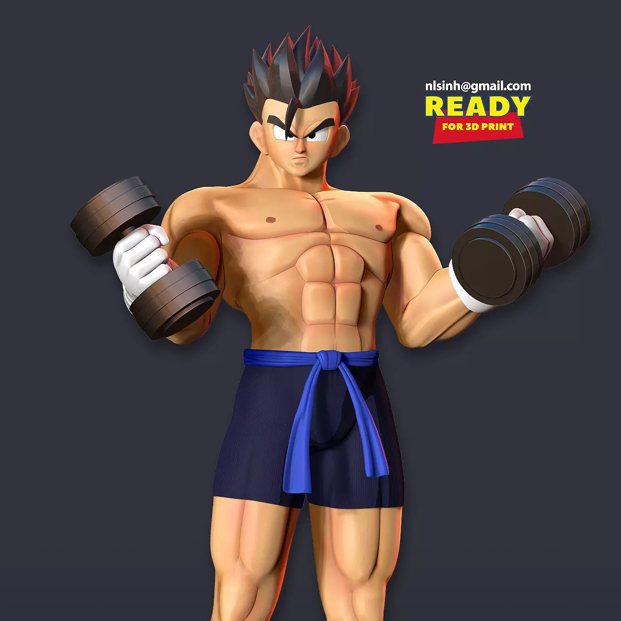 Gohan with gym 3D print model_0