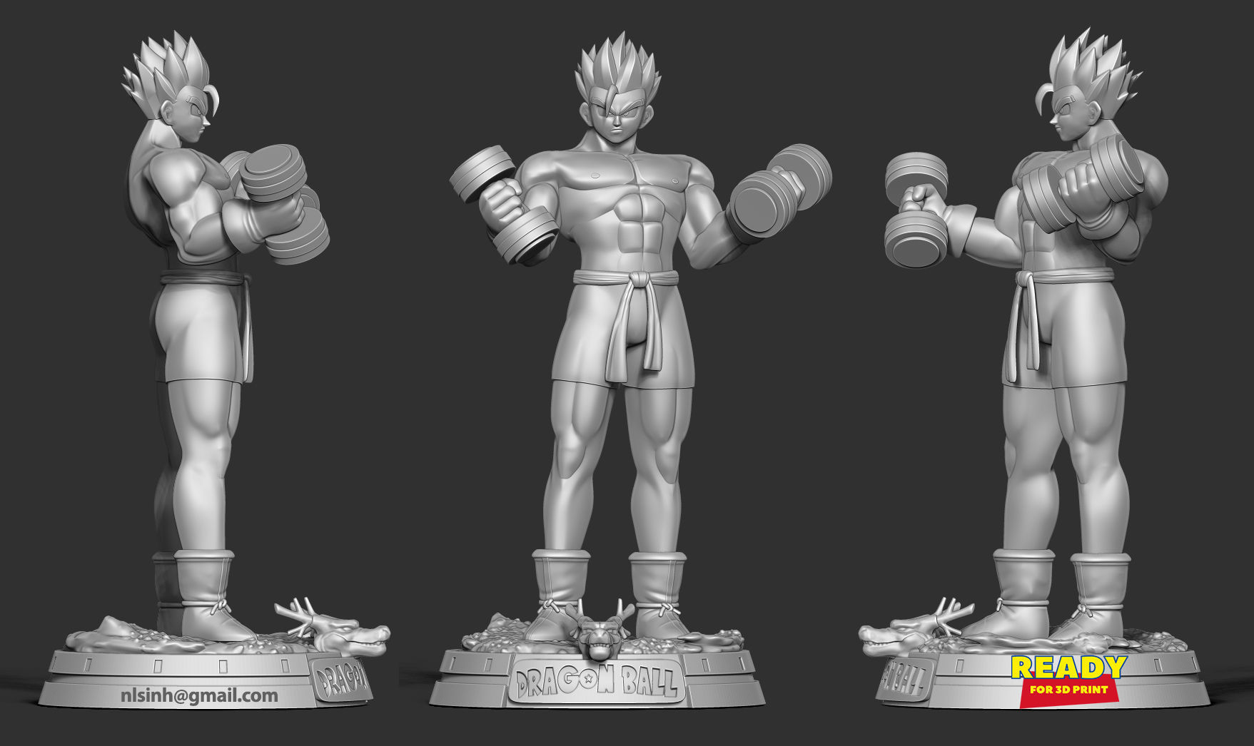 Gohan with gym 3D print model_4