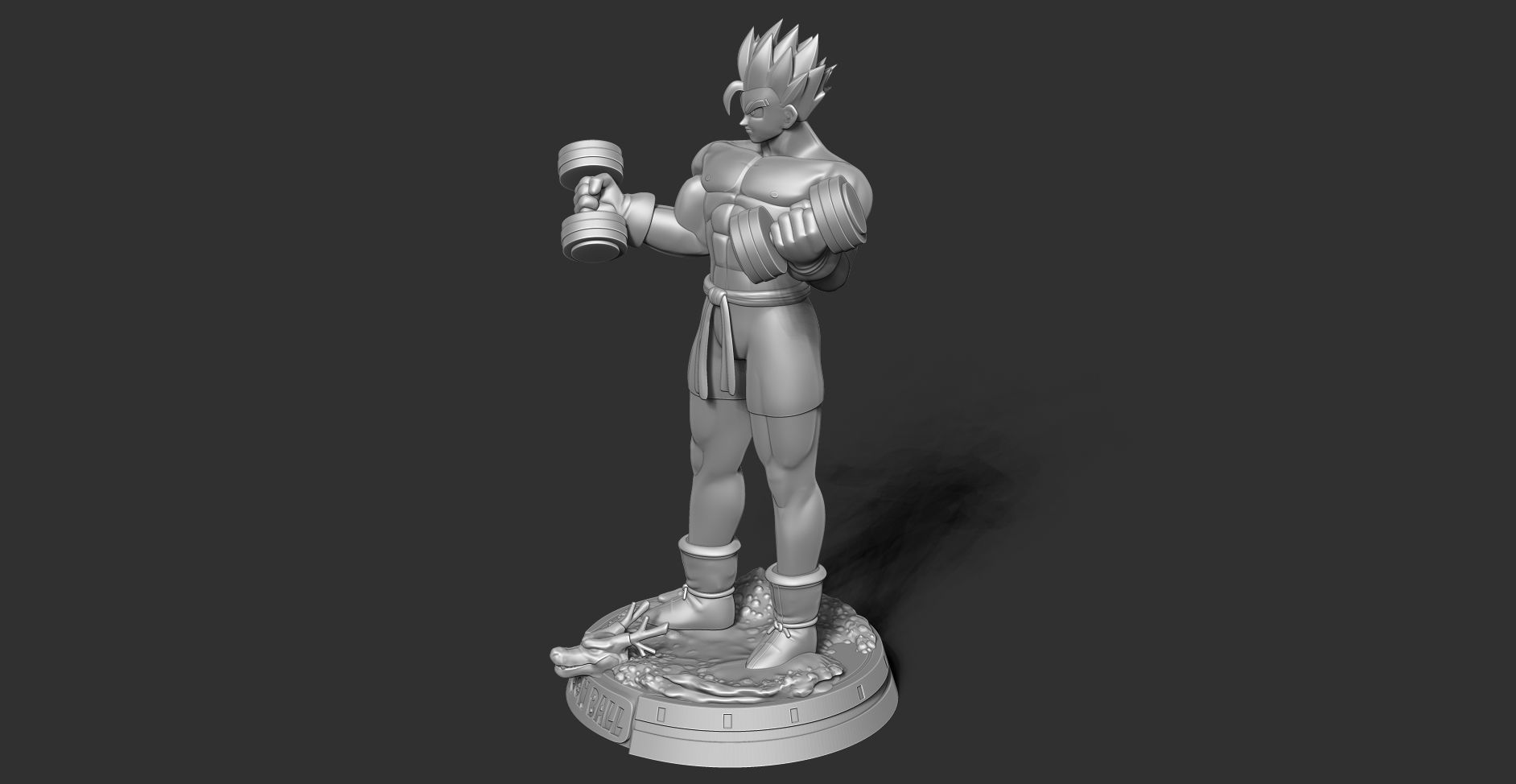 Gohan with gym 3D print model_14