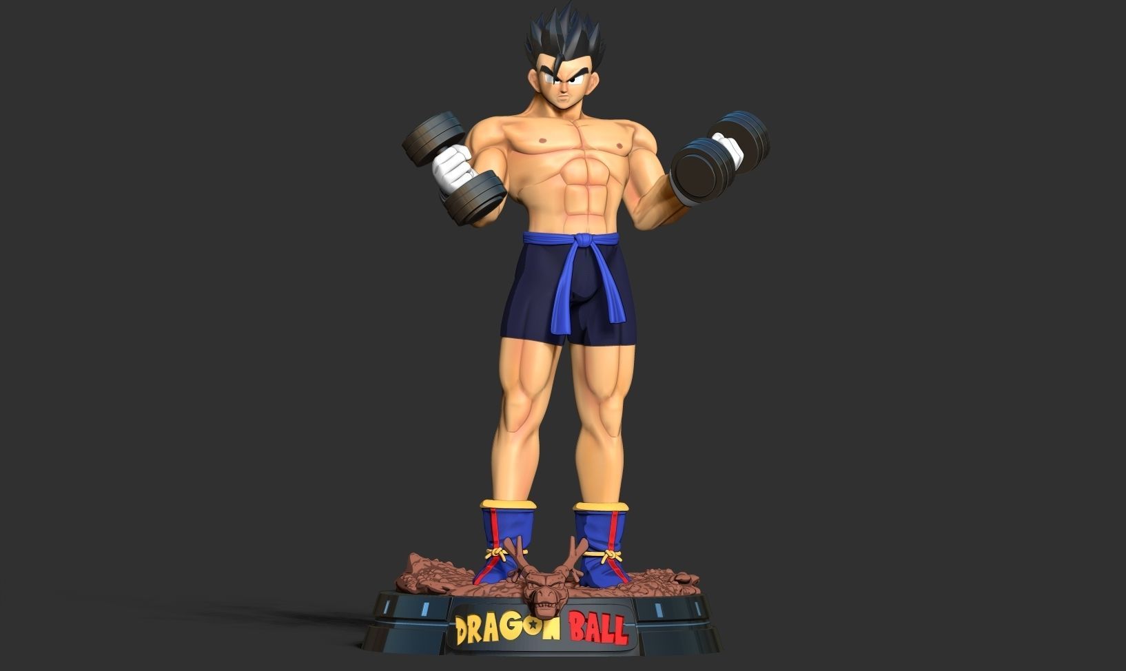 Gohan with gym 3D print model_7